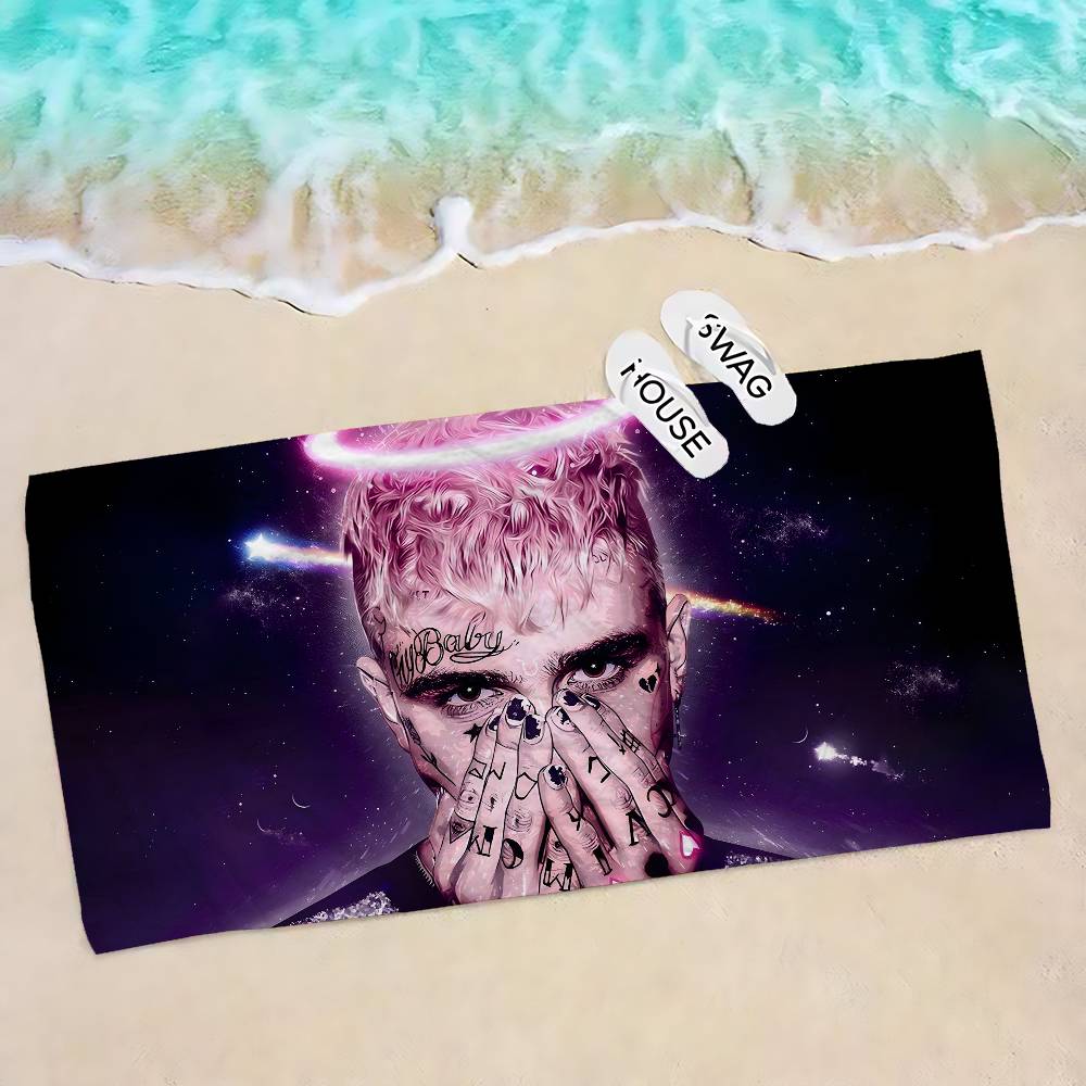 Rapper L-Lil P-Peep Bath Towel Microfiber Soft Water Absorbing Breathable For Girl Kids Decorative Cartoon Beach Towel