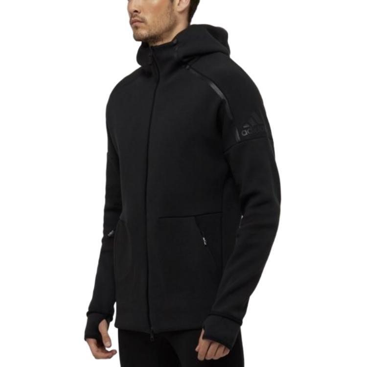 adidas Jacken Herren Schwarz Kapuzenpullover Moderat Sonstige BQ6925