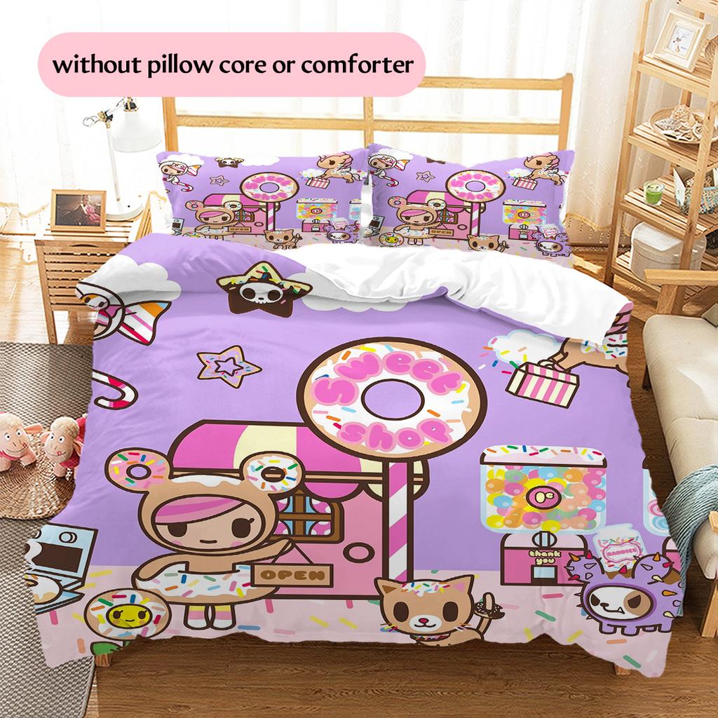 Tokidoki  Pattern Bedding Quilt Set  Home Decoration  Gift (1 * duvet cover + 2 * pillowcase  without core)