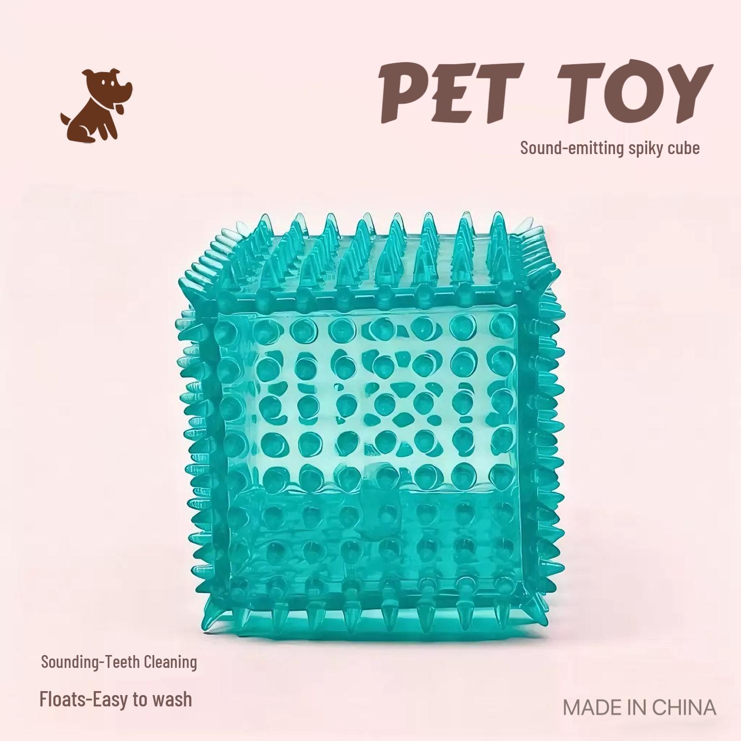 Spiky Cube Dog Chew & Teething Toy - Bite-Resistant Interactive Pet Toy
