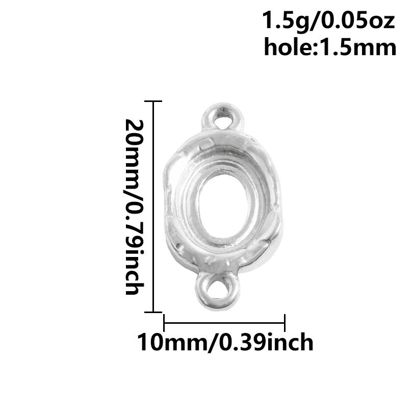 6 Stück Nicht verblassend Oval Quadrat Herz Anhänger Leere Tablett Basis Fassungen DIY Schmuckherstellung Zubehör Edelstahl Anhänger Charm Großhandel
