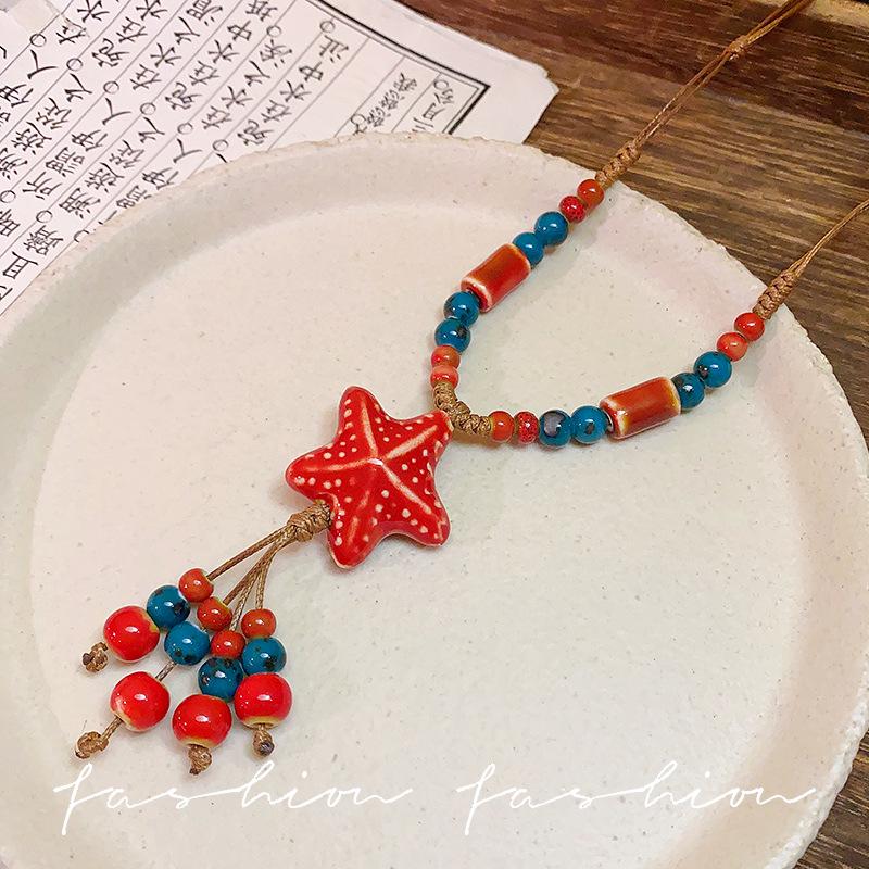 Colier Etnic Stil Ghioc de Stejar: Accesoriu de îmbrăcăminte unisex din bumbac și in țesut manual