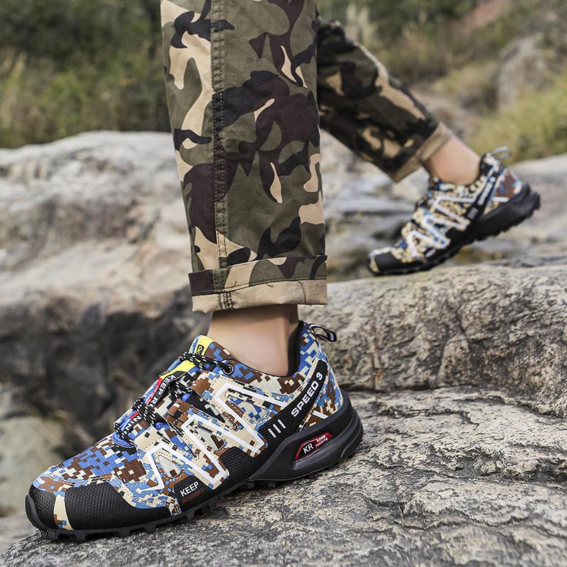 Men Hiking Shoes Outdoor Trail Running Shoes Mesh Breathable Hiking Training Shoes Large Size 40-47 Casual Sports Jogging Shoes