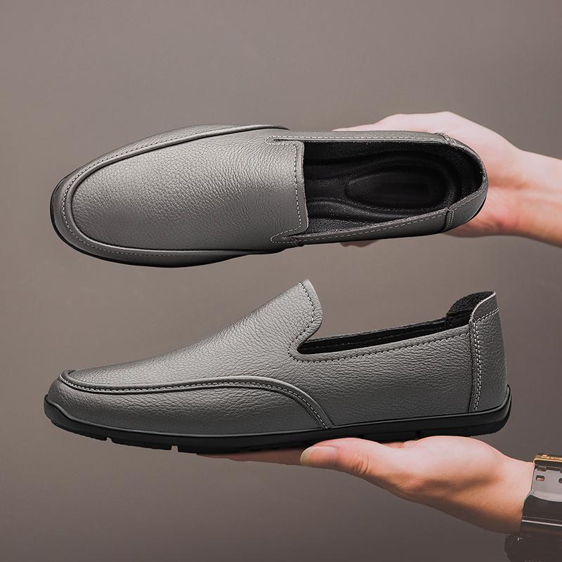 Fashion Genuine Leather Men's Casual Shoes Luxury Brand Loafers Sneakers Fashion Comfortable Slip on Flats Handmade Retro Driving Shoes