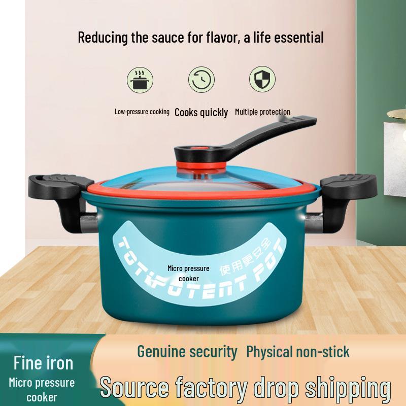Multi-Functional Non-Stick Pressure Cooker for Gas & Induction Stoves – Explosion-Proof, Low-Pressure Cooking Pot