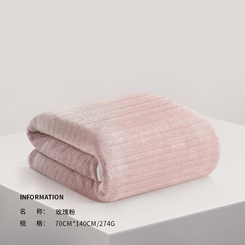 Towel coral fleece adult bath thickened striped wrap bath towel couples can wear