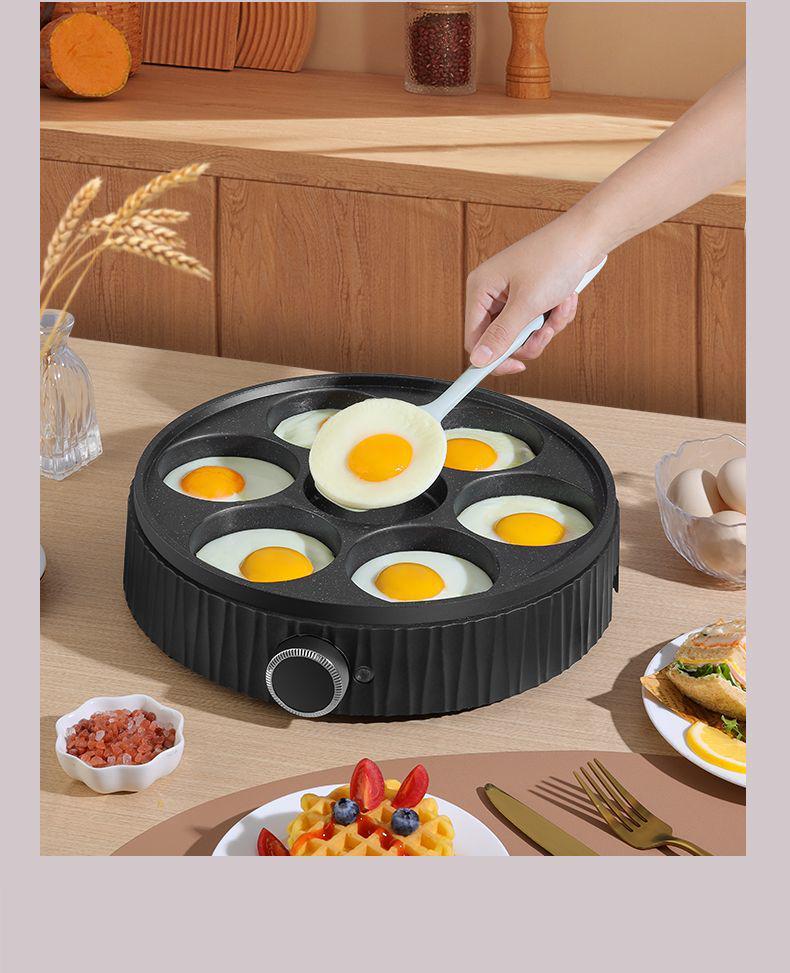 Non-stick 7-Hole Egg Frying Pan for Breakfast and Hamburgers