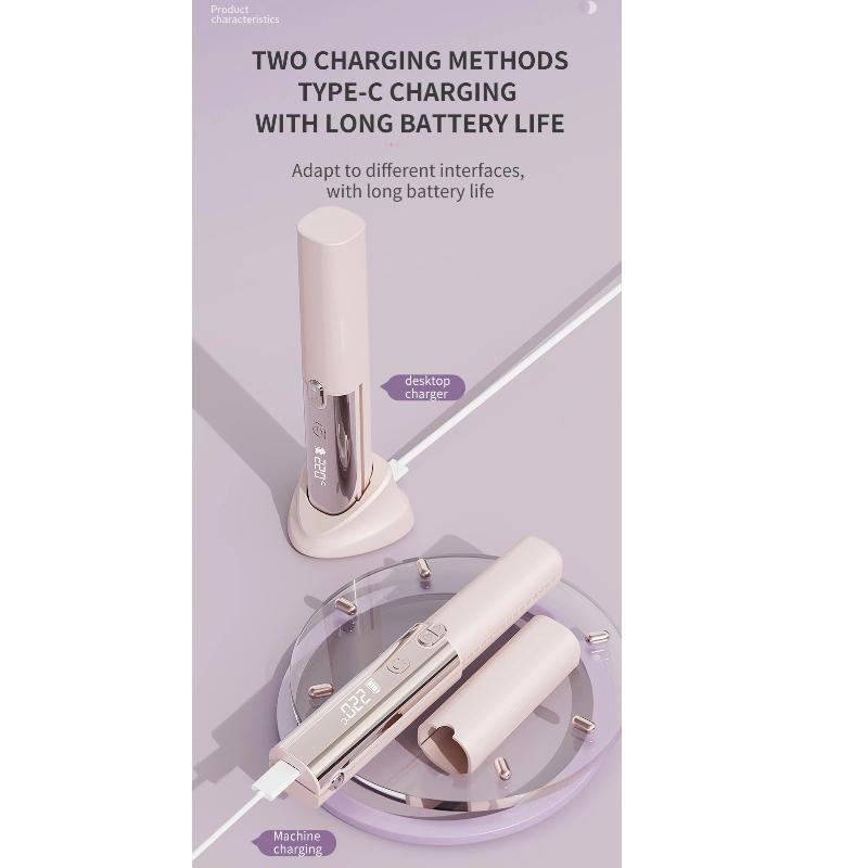 New Wireless Rechargeable Hair Straightener Comb, Portable Anti-Damage Hair Care Styling Brush for Home Travel Use