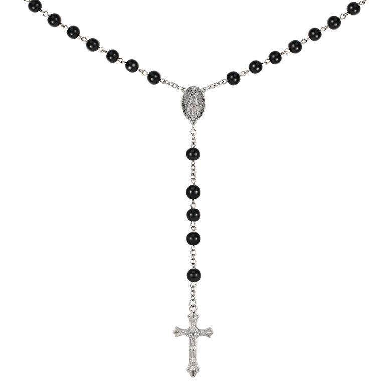 Buy Mens Cross Pendant Black Simulated 