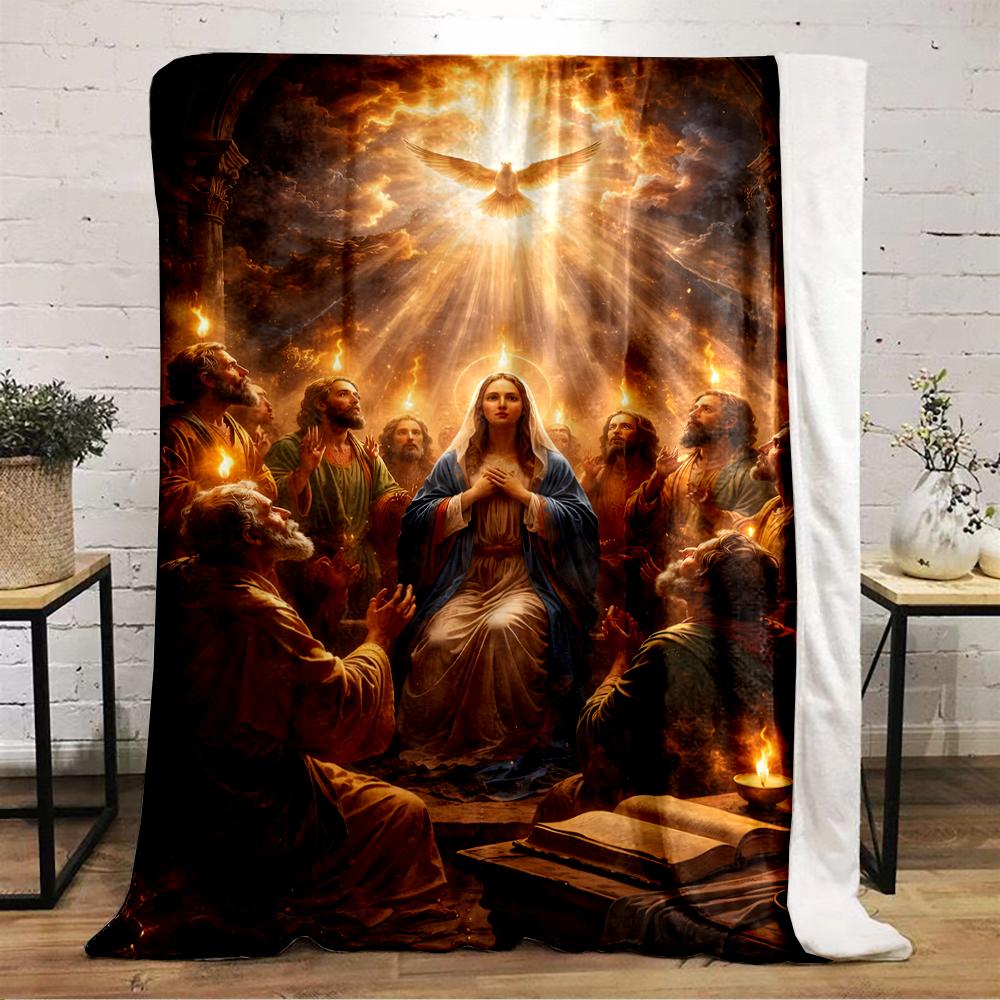 Holy Spirit Descent Art on BlanketFlannel blanket for bedroom, living room, sofa, and nap