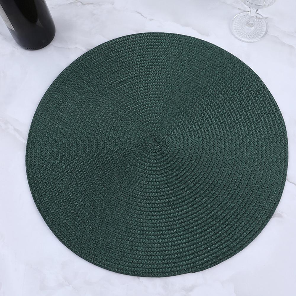 38cm Kulatá Pletená Podložka na Nádobí Omyvatelná Protiskluzová Podložka pod Mísu na Jídelní Stůl Tepelně Odolná Podložka pod Sklenici Podtácky Domácí Dekorace