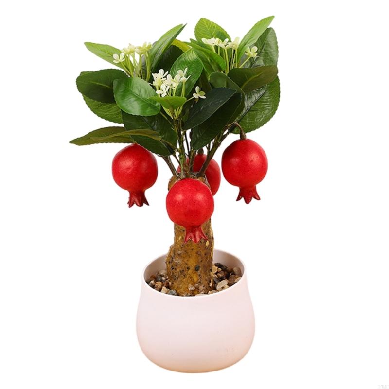 J0MC Artificial Simulation Fruit Branch Faux Miniature Fruit Stem Realistic Tree Branch Model for Office Desk Decors