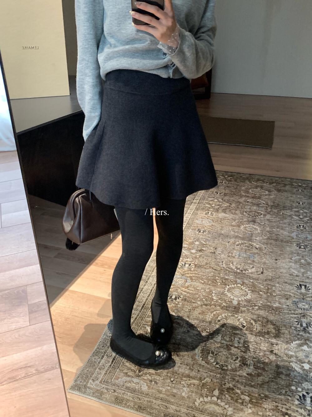 

2025 Autumn/Winter Women s Cozy Knit Short Skirt - Chic, Versatile, and Soft Large темно-сірий