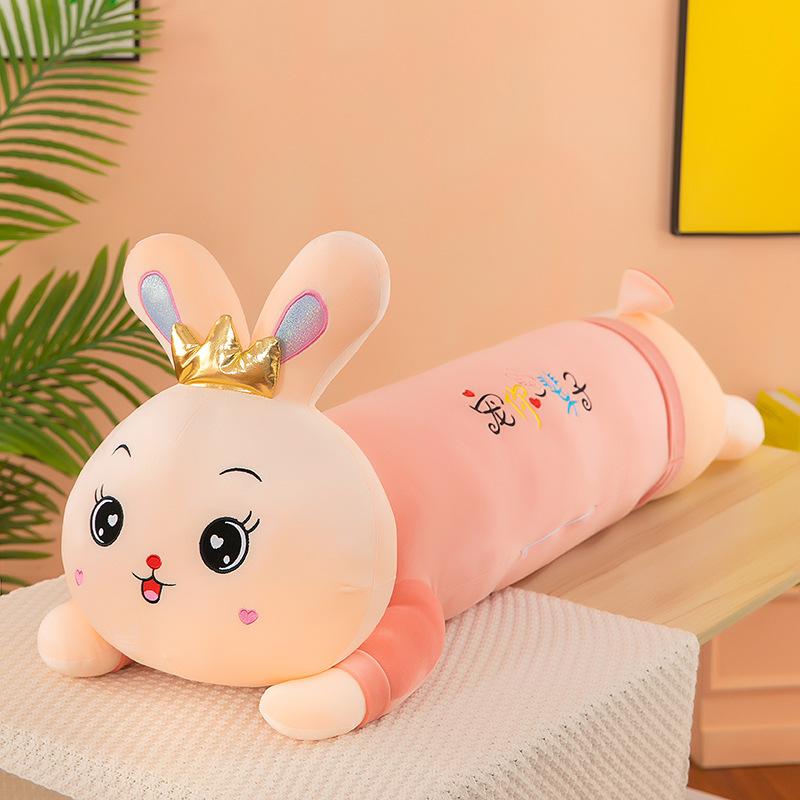 

New Crown Pedestal Rabbit Plush Toys For Girls Sleeping With Long Legs And Legs Pillows On The Bedside Cushion Confession Doll Quality 80cm【0.5kg】