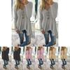 Elegante Plus Size Dames Blouse met Lange Mouwen, Losse Tuniek T-shirt met Wijde V-hals en Tasje