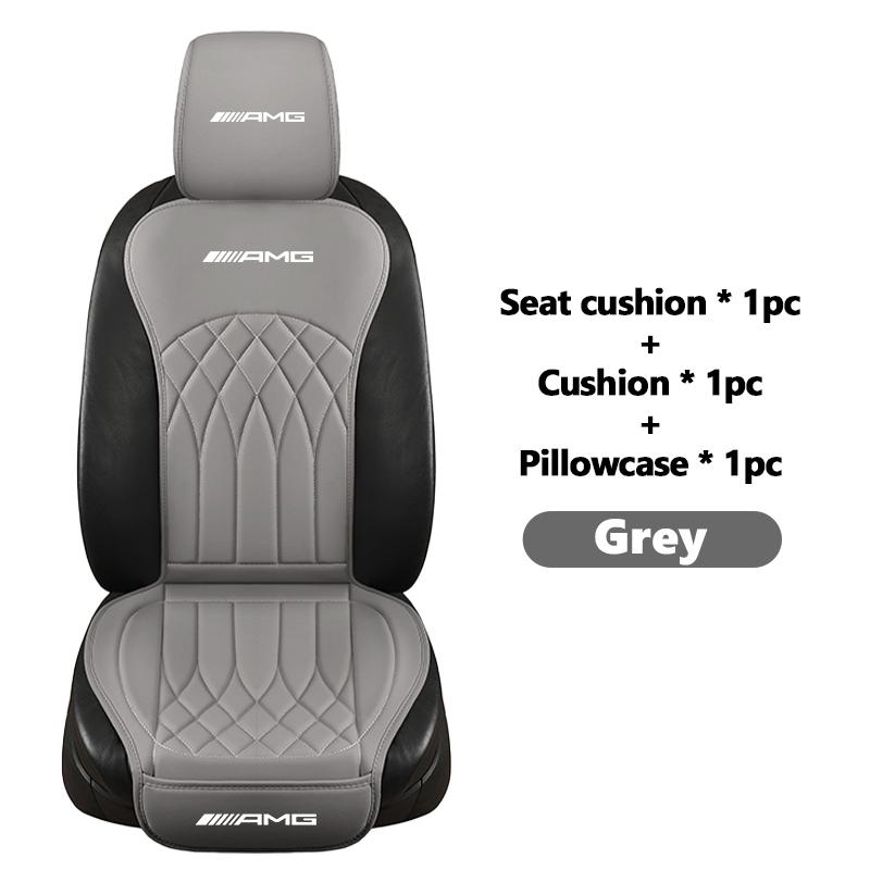 For AMG Leather Car Seat Cover Soft Anti-slip Protective Cushion Headrest Protection Cover Mercedes Benz Exclusive C200 C260