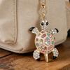 Cute Turtle Shape Rhinestone Keychain Sparkling Faux Crystal Bag Charm for Purse Handbag Accessory Gift for Women Girls