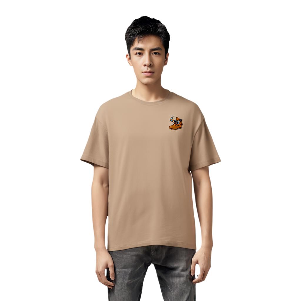 Timberland Casual Printed Loose Short Sleeve T-Shirt Men tops Brown A6CN6-269