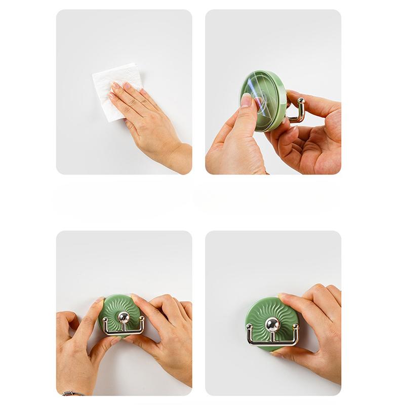 Suction Cup Hook Cute Adhesive Hook Bathroom Door Hanging Rack Kitchen Double Headed Strong Load-bearing Adhesive Hook Key Hooks