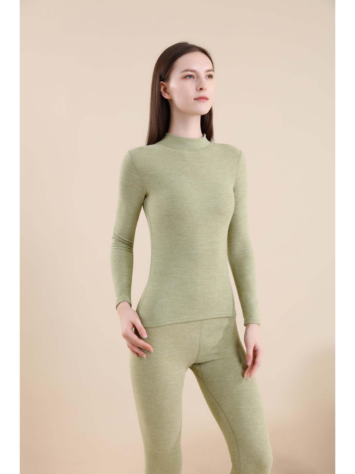 

Комплект термобелья унисекс : Настоящий кашемировый шелк, полувысокий воротник для осени/зимы - теплый, удобный, однотонный. XL Women (100-120 lbs)