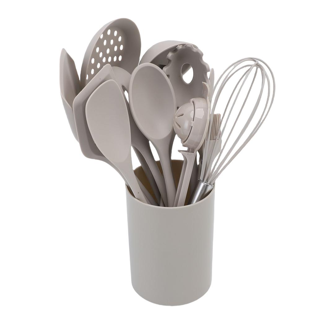 Kitchen Utensils Set Silicone Heat Proof Anti Scald Spatula Spoon Whisk Kitchen Gadgets Tools with Holder for Cooking