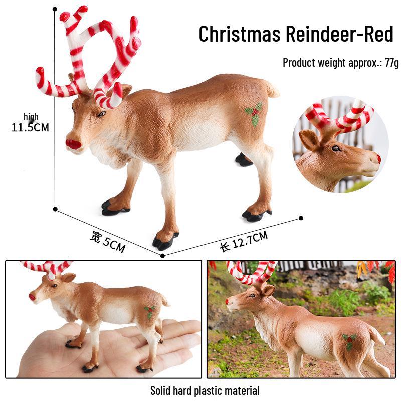 Wildlife Animal Simulation Toys: Reindeer & Deer Cake Decorations