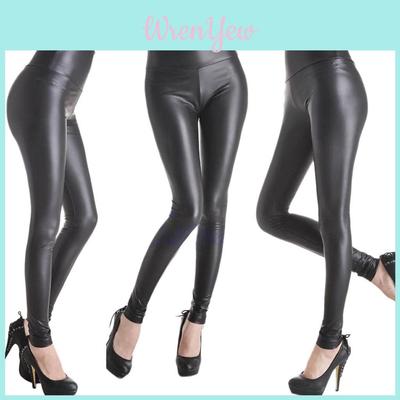Élégant Nouveau Pour Femmes Fille Dame Pantalon Stylo en Similicuir Pantalon Slim Noir Legging Pour Tenues Chic