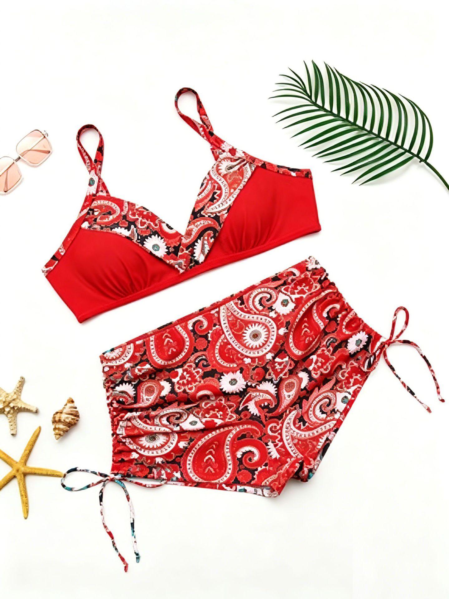 Women Split Bikini, Sexy Style, New Arrival, Beach Swimwear for Summer Swimming Pool Party S красный