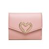 Korean Style 2026 Women's Heart-Shaped Tri-Fold Short Wallet and Coin Purse