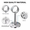 2Pcs Stainless-Steel Curtain Rod Bracket Home Hanging Rod Support Socket Closet Pole Sockets Flange Rod Holder