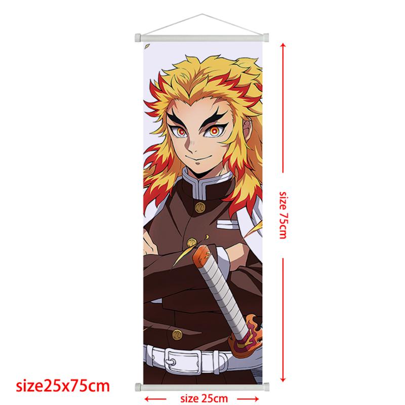 Demon Slayer Scroll Poster Rengoku Kyoujurou Heimdeko Kamado Tanjirou Wohnzimmerdekoration Hängegemälde Kindergeschenk Poster