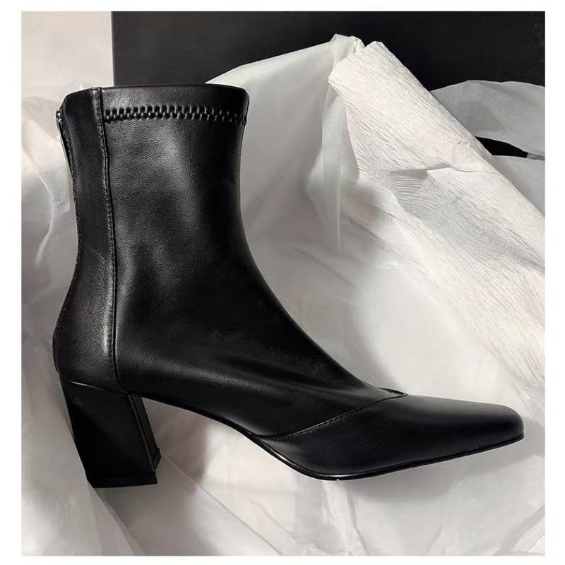 Fashion Autumn Women Ankle Boots Shoes Fashion Pointed Toe Ladies Short Boot Square Low Heel Casual Winter Boots Women's Footwear