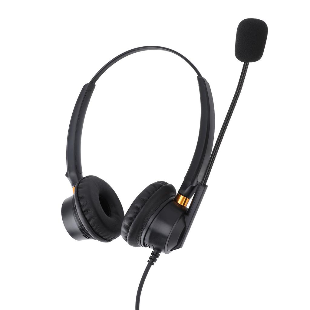 Telefonheadset USB-kontakt Justerbar högtalarvolym Kundtjänsthörlurar med mikrofon för VOIP-telefon