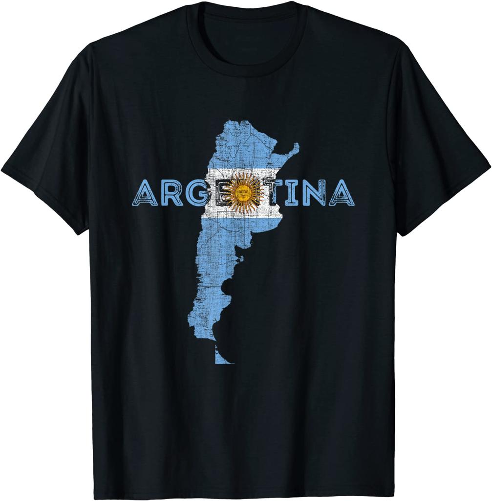 Argentinian Map and Flag Souvenir Distressed Argentina TShirt