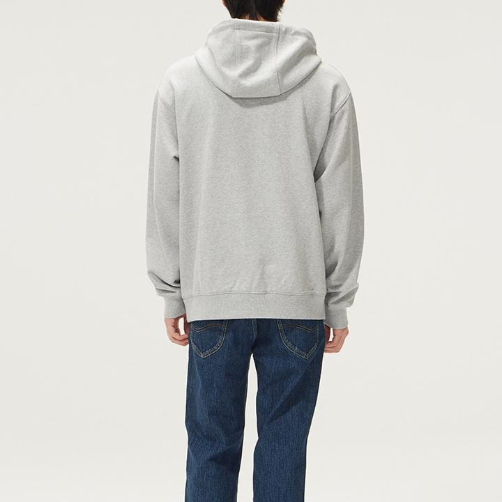 Korean Style Letter Print Simple Long Sleeve Hoodie Men hoodies Gray LE2403HD01GR