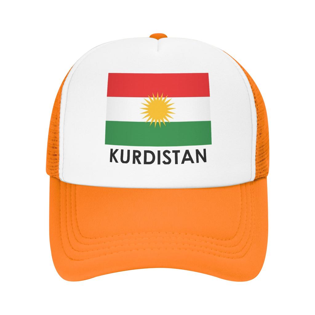 Kurdistan Flag Mesh Baseball Cap Unisex Women Sport Sun Hats  Dad Hat Adjustable Polyester Golf Hats High Quality Trucker Hat