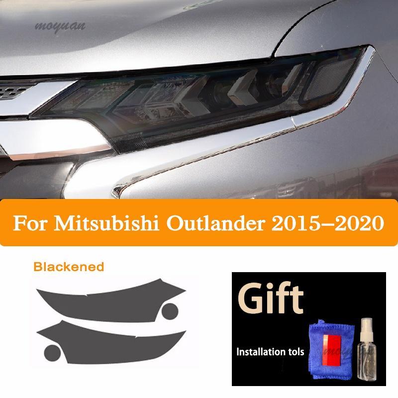 Car Headlight Protection Tint Film Smoke Black TPU Protective Transparent Sticker For Mitsubishi Outlander 2015- Accessories