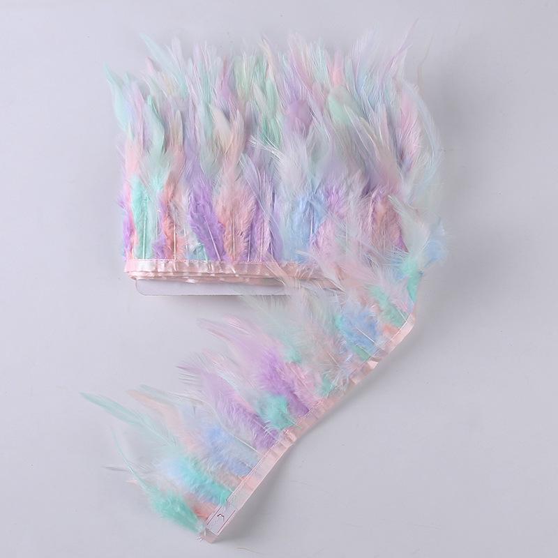 Diy White Feather White Tip Cloth Strip Jewelry Handicraft Decoration Wedding Dress Skirt Clothing Accessories
