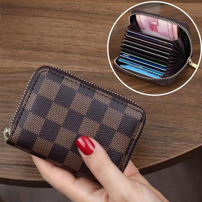 

Women s Large Capacity Anti-Demagnetization Card Holder & Coin Purse with Wallet and Driver s License Slot Customized Oil Edge [9 cards]