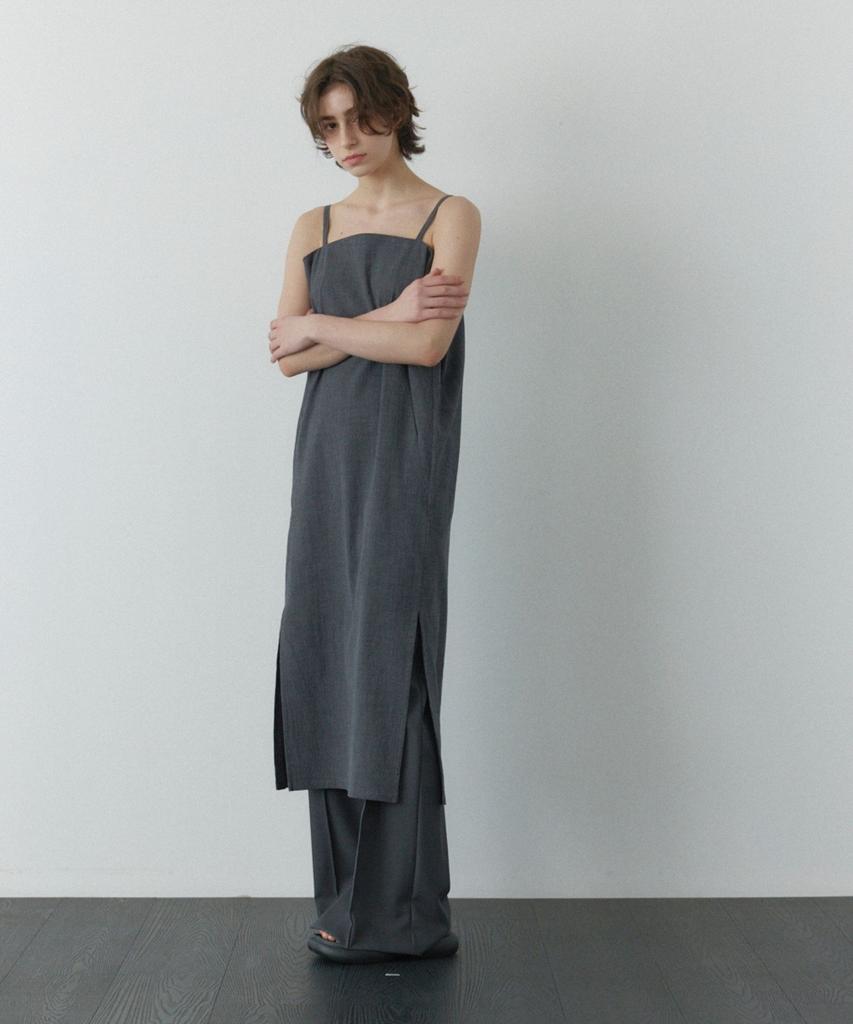 Okuka Strap Slit Dress - Deep Charcoal
