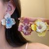 Oil Drip Colorful Flower Earrings Korean Style Floral Ear Studs Exaggerated Ear Pendant  Daily