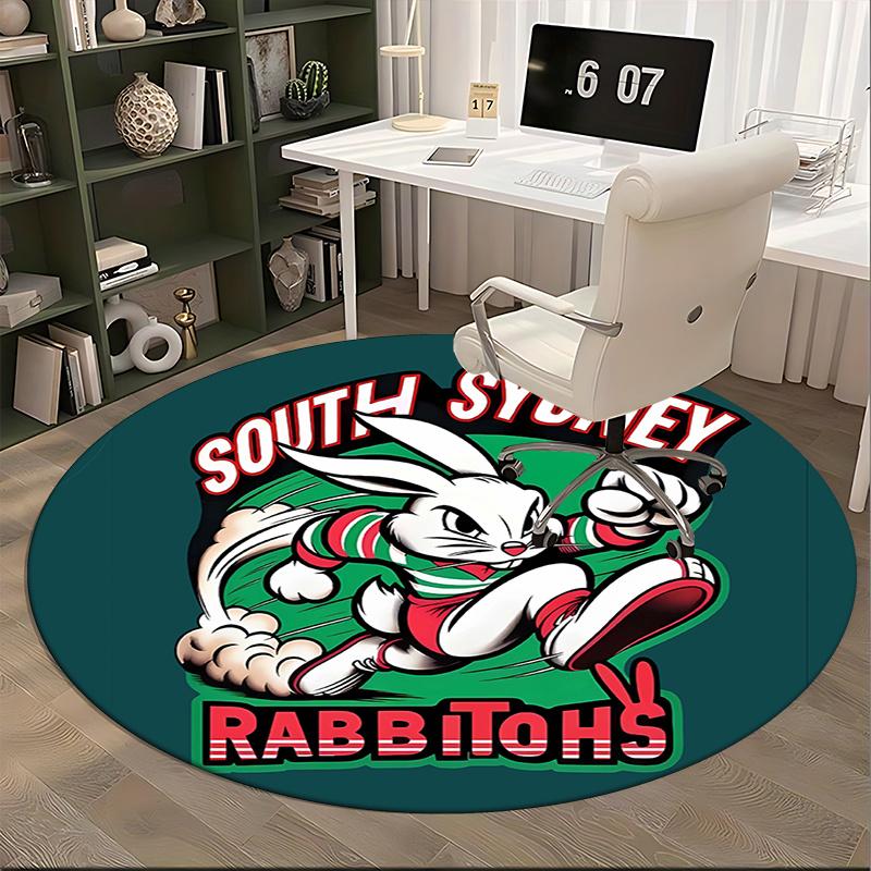 Rabbitohs,South Sydney Chair mat Round Rug Office carpet, Non slip, Suitable for Living Rooms, Bedrooms decor.1205125a