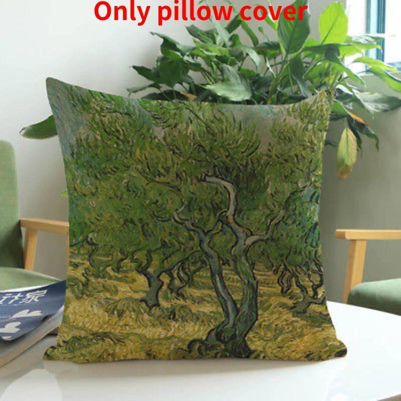 

Modern Artistic Oil Painting Printed Cotton Linen Pillow Cover For Sofas And Cars Style F