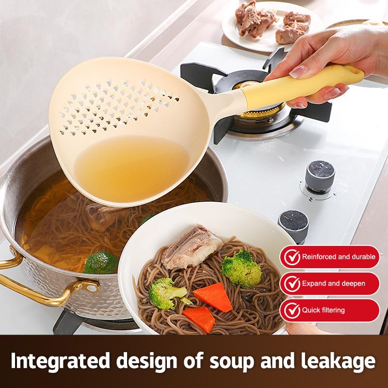 2in1 Heat-Resistant Kitchen Gadget Large Size Soup Ladle with Draining Feature Long Handle option of 1/2/3/5PCS