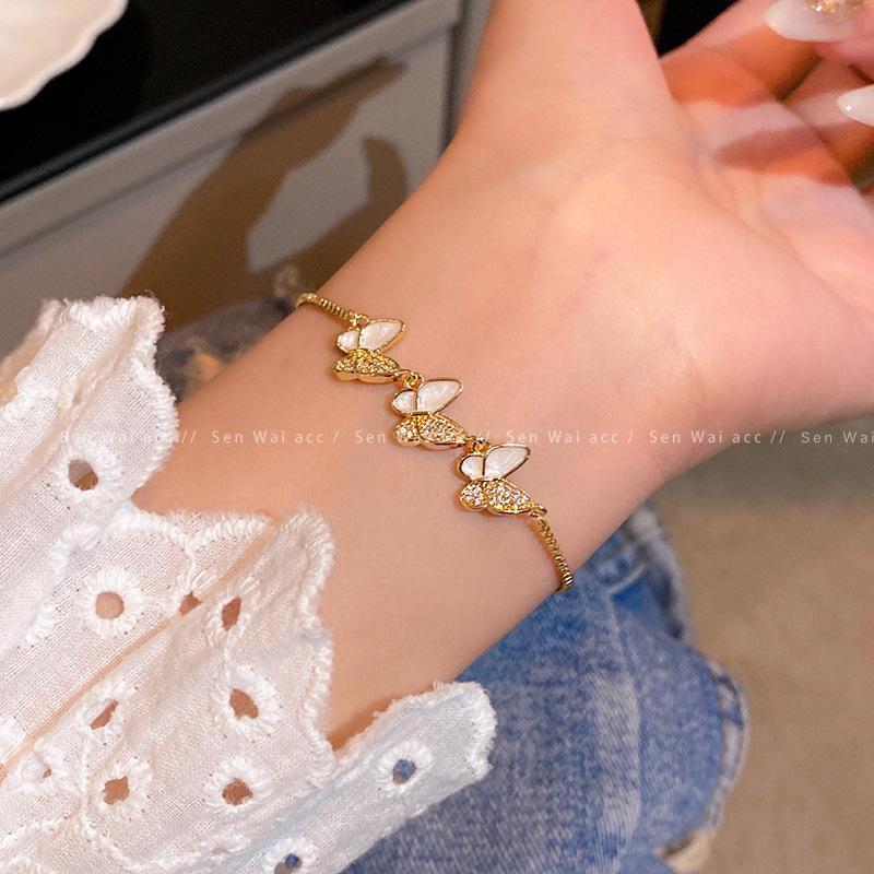 French micro-inlaid zircon butterfly bracelet women s bracelet fashion versatile jewelry