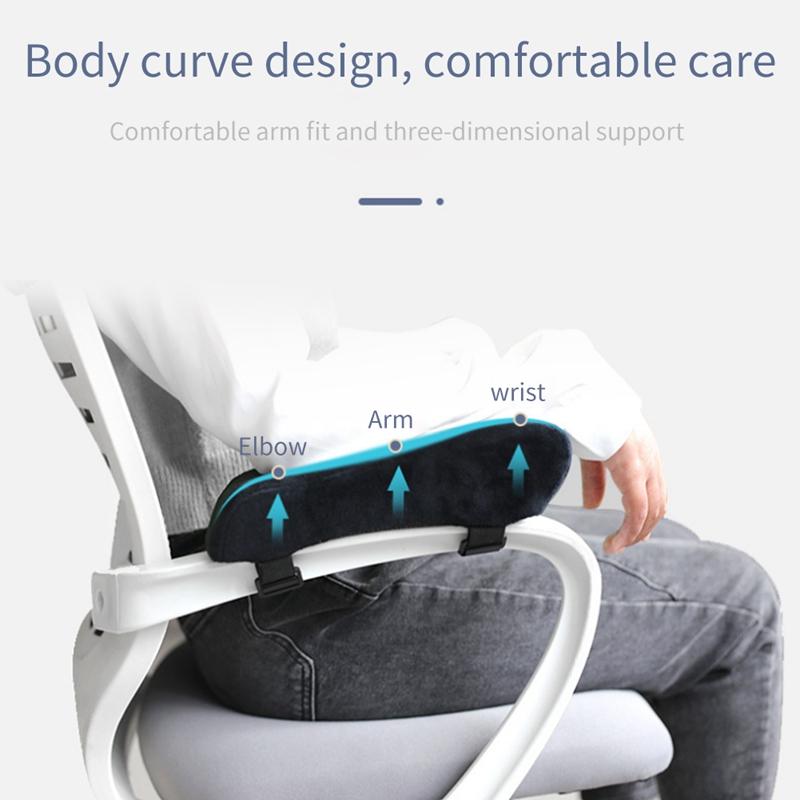 M-Modern-Chair Armrest Pads Ultra-Soft Memory Foam Elbow Pillow Support Universal Fit For Home Or Office Chair For Elbow Relief