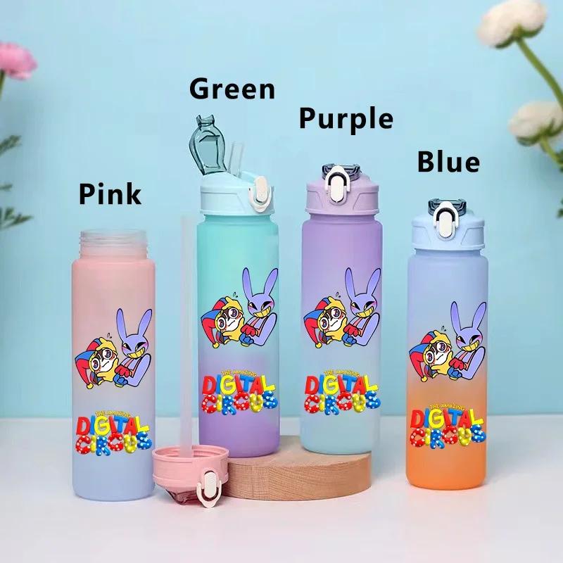 750ML Niesamowity Cyfrowy Cyrk Kreskówka Duża Pojemność Kubek na Wodę Outdoor Szczelna Butelka na Wodę Przenośny Kubek na Wodę ze Słomką