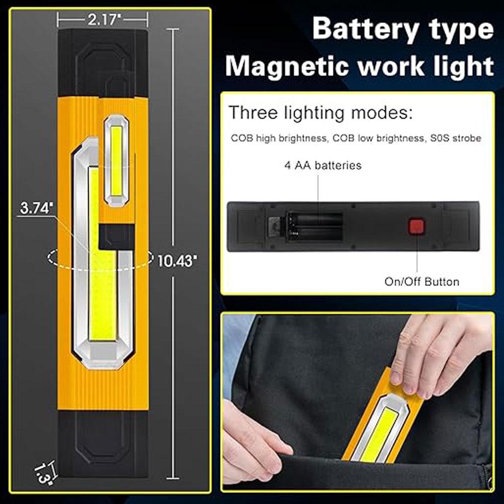 Rechargeable Powerful COB LED Work Light Car Garage Mechanic Lamp USB Flashlight Magnetic Torch Emergency Light Warning Light