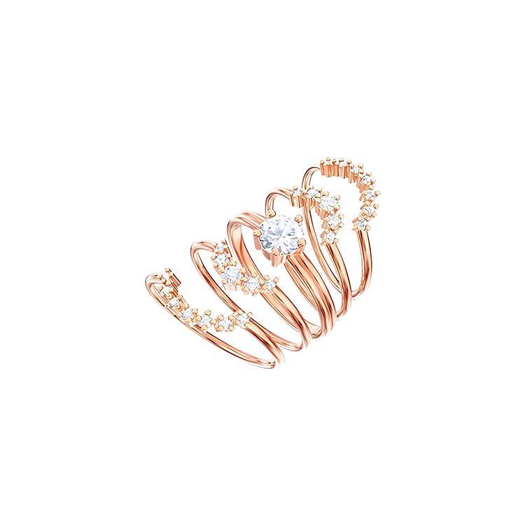 

Swarovski Penélope Cruz Moonsun Layered Ring Women rings Rose-Gold 5486359 58