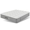 Modern Hydraulic Bed with High Headboard, 160x200cm Double with LED Lighting, Storage Space & USB/Type-C Ports, in Linen Look Beige (With Mattress)